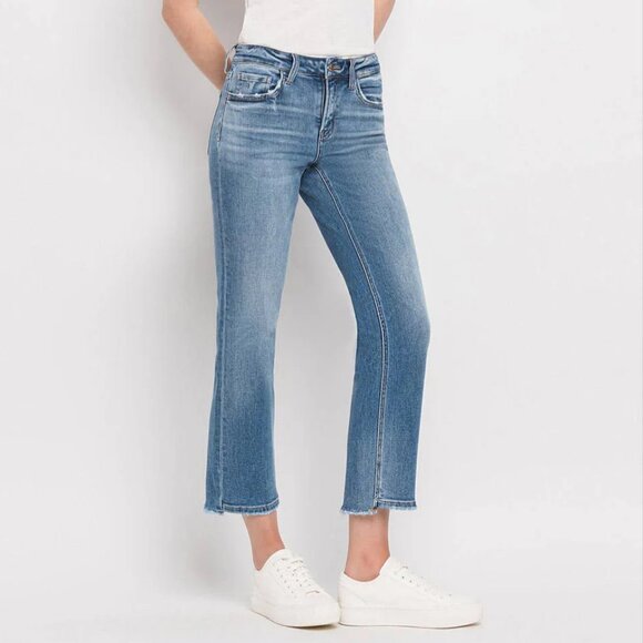 NWT Mid Rise Crop Straight Leg Jeans by Flying Monkey - Picture 5 of 9